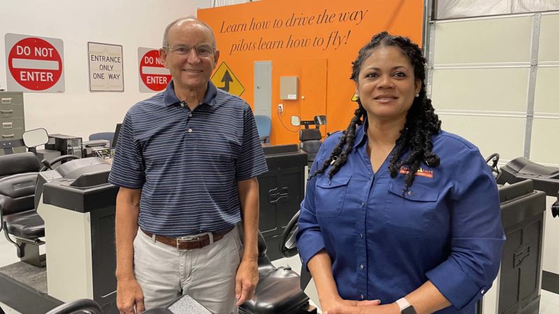 SCORE mentor Bill Heitz and Drive Alert founder and president Tina Dodd