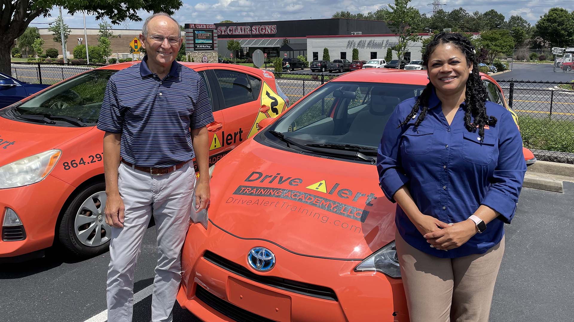 SCORE mentor Bill Heitz and Drive Alert founder and president Tina Dodd