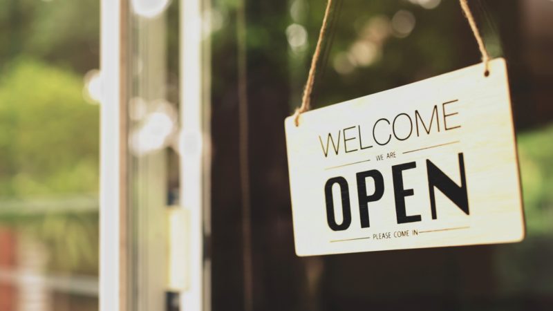 open for business sign