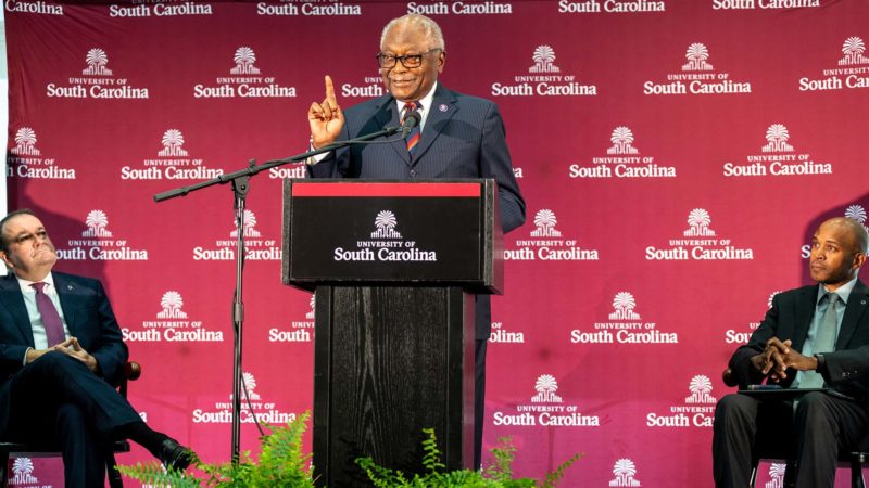 Rep. Jim Clyburn speaks during UofSC Clyburn Chair announcement.