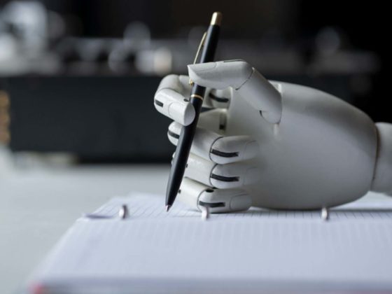 artificial robotic arm writing