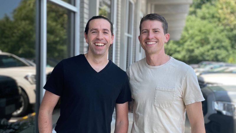 Tyler Senecal, left, and Brad Dunson co-founded Sagacity, a portfolio management software company, in 2022.
