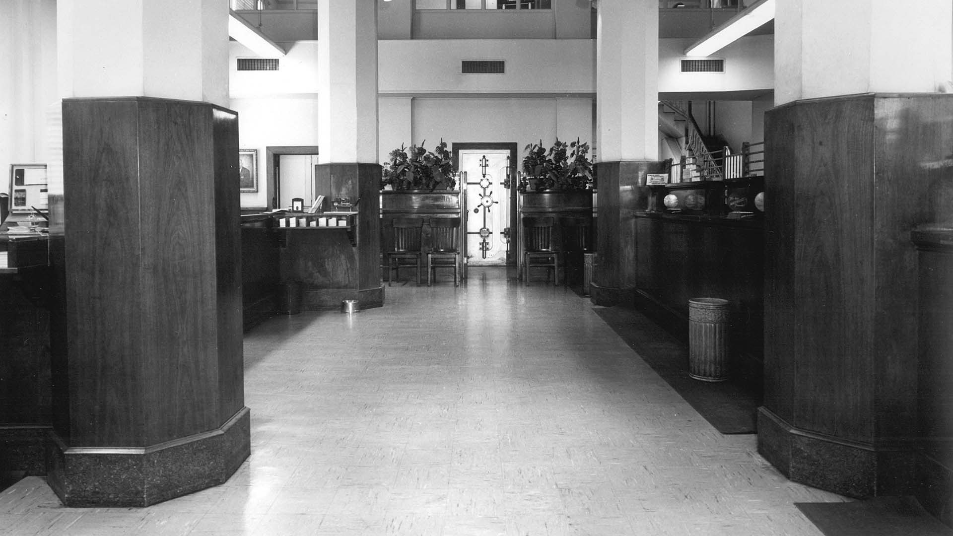 Lobby in original Countybank building circa 1948.