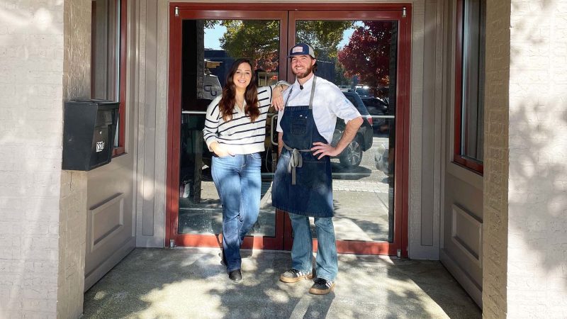 Vickie Zambrano and Austyn McGroarty outside Curean.