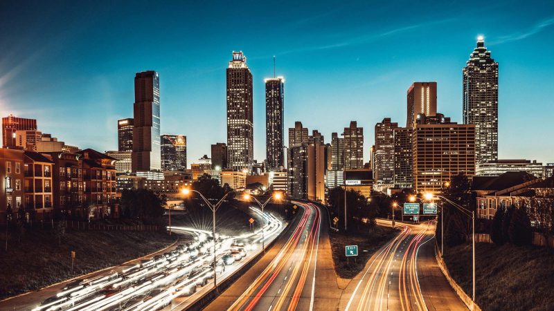 Atlanta Skyline at dusk, Georgia. USA.