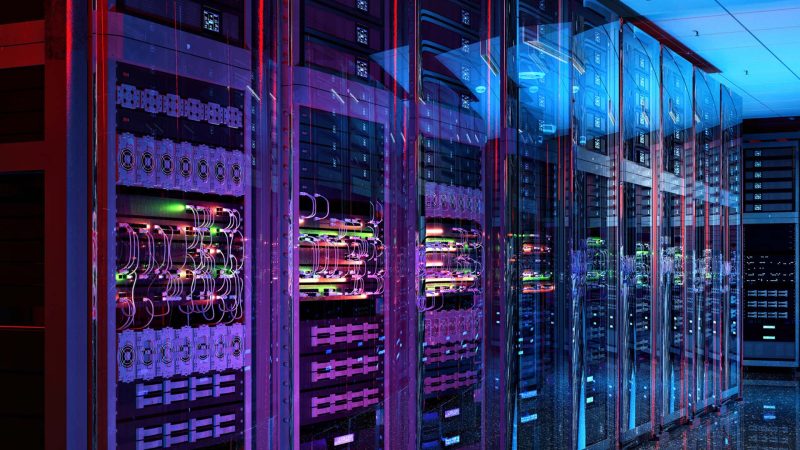 Data center server racks.